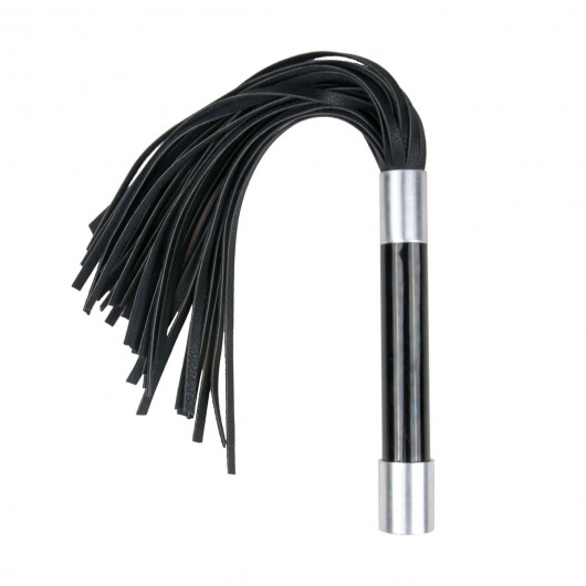 Черная плеть Easytoys Flogger With Metal Grip - 38 см. - Easy toys - купить с доставкой в Благовещенске