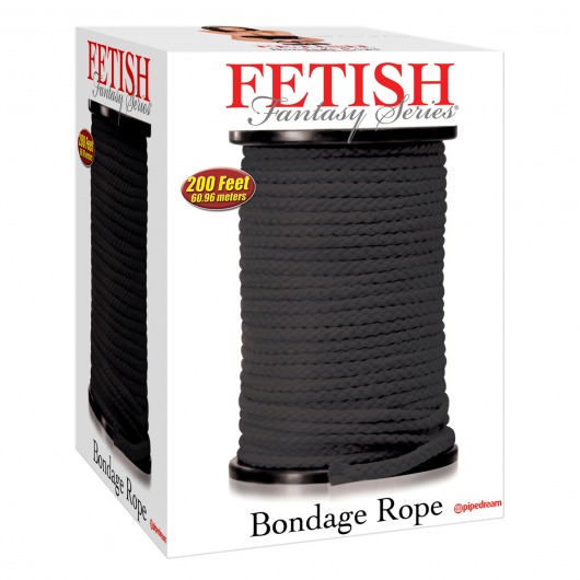 Черная веревка для связывания Bondage Rope - 60,9 м. - Pipedream - купить с доставкой в Благовещенске