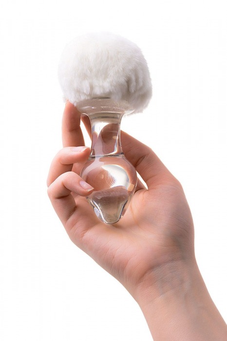 Стеклянная анальная втулка с хвостиком - 9,5 см. - Sexus - купить с доставкой в Благовещенске