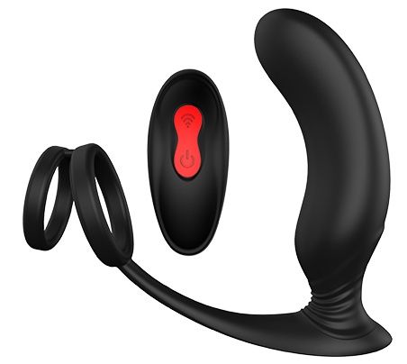 Черный массажер простаты REMOTE P-PLEASER - Dream Toys - в Благовещенске купить с доставкой