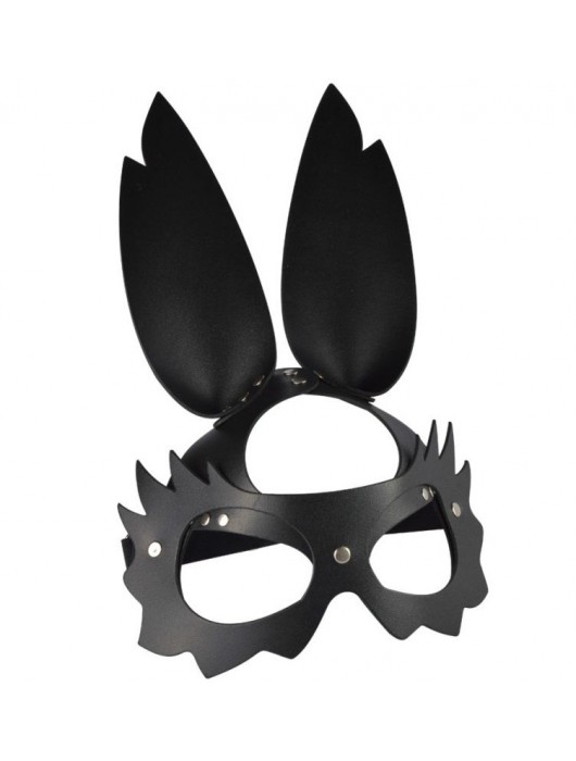 Черная кожаная маска  Зайка  с длинными ушками - Sitabella - купить с доставкой в Благовещенске