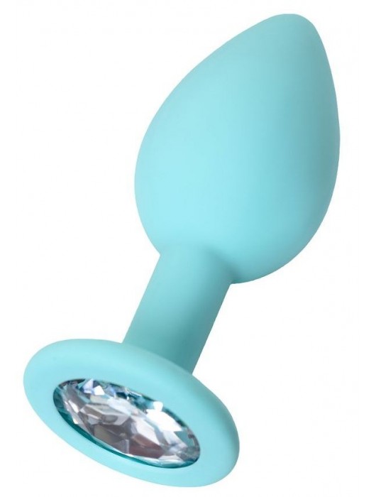 Мятная анальная пробка с прозрачным кристаллом Brilliant - 7 см. - ToyFa - купить с доставкой в Благовещенске