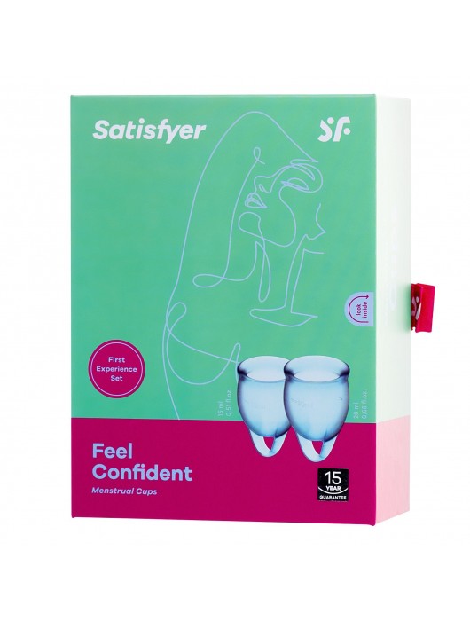 Набор голубых менструальных чаш Feel confident Menstrual Cup - Satisfyer - купить с доставкой в Благовещенске