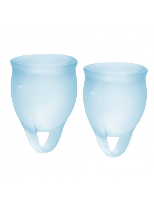 Набор голубых менструальных чаш Feel confident Menstrual Cup - Satisfyer - купить с доставкой в Благовещенске