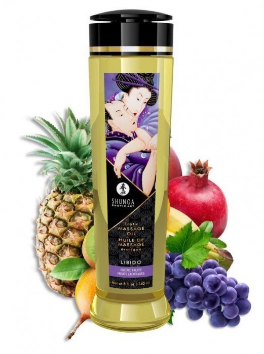 Массажное масло Libido Exotic Fruits с ароматом экзотических фруктов - 240 мл. - Shunga - купить с доставкой в Благовещенске