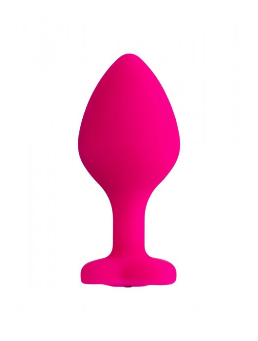 Розовая анальная втулка Diamond Heart с прозрачным кристаллом - 8 см. - ToyFa - купить с доставкой в Благовещенске