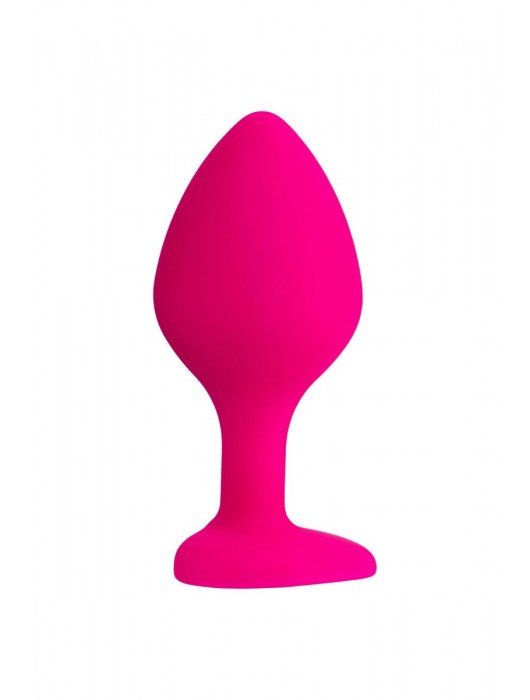 Розовая анальная втулка Diamond Heart с прозрачным кристаллом - 8 см. - ToyFa - купить с доставкой в Благовещенске