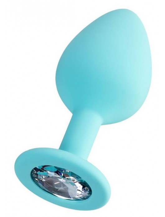 Мятная анальная втулка Brilliant с прозрачным кристаллом - 8 см. - ToyFa - купить с доставкой в Благовещенске