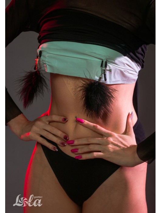 Зажимы на соски с черным пухом Euphoric - Lola Games - купить с доставкой в Благовещенске