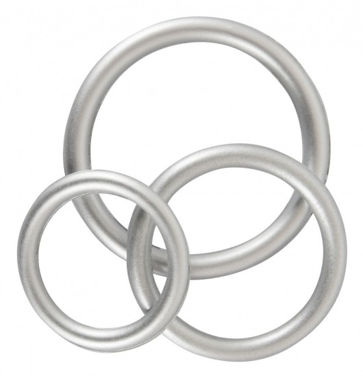 Набор из 3 эрекционных колец под металл Metallic Silicone Cock Ring Set - Orion - в Благовещенске купить с доставкой