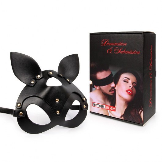 Черная маска с ушками и заклепками - Notabu - купить с доставкой в Благовещенске