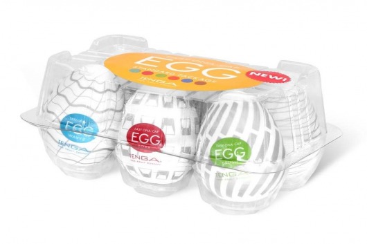 Набор из 6 мастурбаторов Tenga EGG Easy Beat с различным рельефом - Tenga - в Благовещенске купить с доставкой