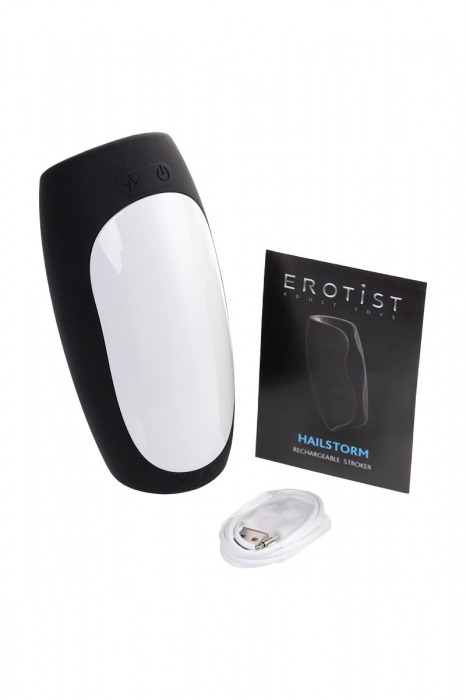 Черно-белый перезаряжаемый мастурбатор Erotist Hailstorm - Erotist Adult Toys - в Благовещенске купить с доставкой
