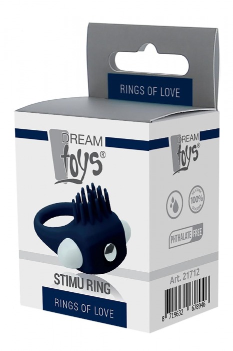 Синее эрекционное виброкольцо STIMU RING - Dream Toys - в Благовещенске купить с доставкой