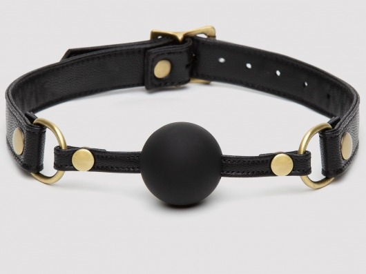 Черный кляп-шар Bound to You Faux Leather Ball Gag - Fifty Shades of Grey - купить с доставкой в Благовещенске