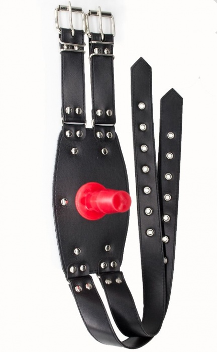 Черный узкий пояс на бедро с телесной насадкой - LOVETOY (А-Полимер) - купить с доставкой в Благовещенске