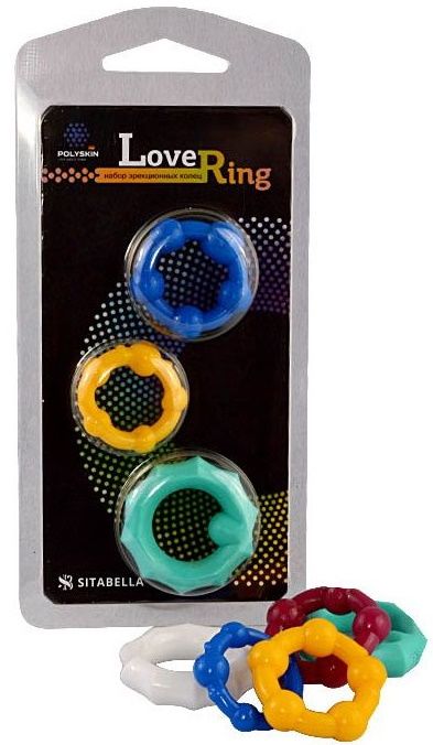 Набор из 3 цветных эрекционных колец Love Ring - Sitabella - в Благовещенске купить с доставкой