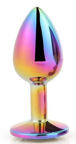 Голографическая анальная втулка с радужным кристаллом - 7,1 см. - Dream Toys - купить с доставкой в Благовещенске