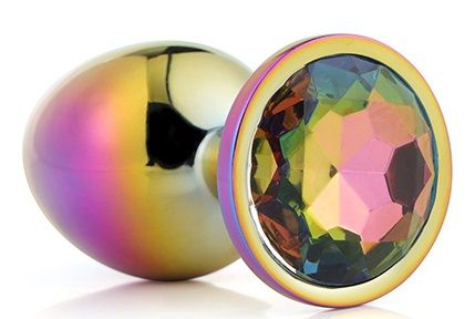 Голографическая анальная втулка с радужным кристаллом - 7,1 см. - Dream Toys - купить с доставкой в Благовещенске