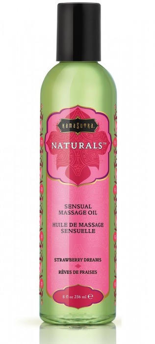 Массажное масло Naturals Strawberry Dreams с ароматом клубники - 236 мл. - Kama Sutra - купить с доставкой в Благовещенске