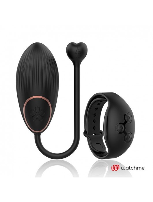 Черное виброяйцо с пультом-часами Anne s Desire Vibro Egg Wireless Watchme - DreamLove