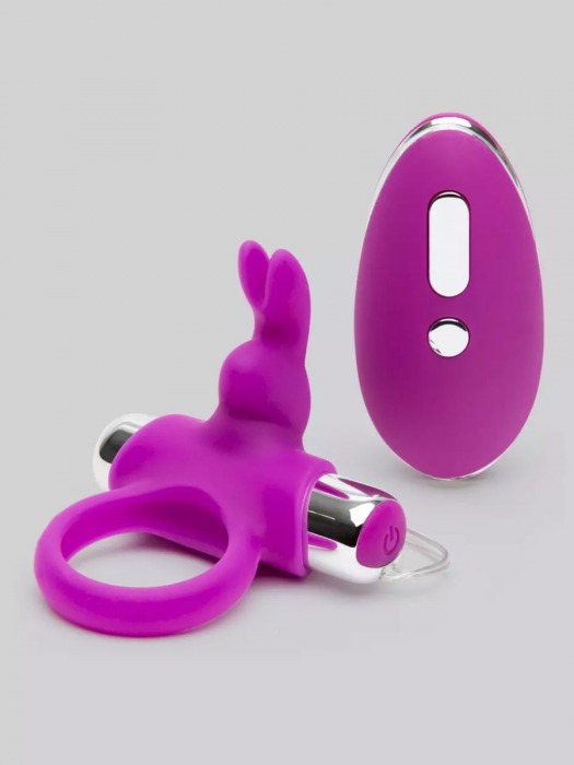 Лиловое виброкольцо с пультом ДУ Remote Control Cock Ring - Happy Rabbit - в Благовещенске купить с доставкой