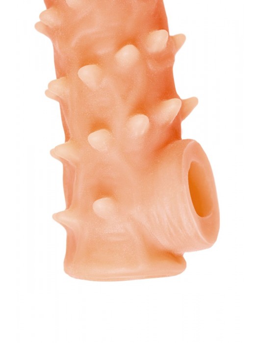 Телесная закрытая насадка с пупырышками Cock Sleeve Size S - 13,8 см. - KOKOS - в Благовещенске купить с доставкой