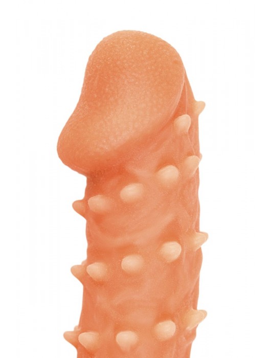 Телесная закрытая насадка с пупырышками Cock Sleeve Size S - 13,8 см. - KOKOS - в Благовещенске купить с доставкой