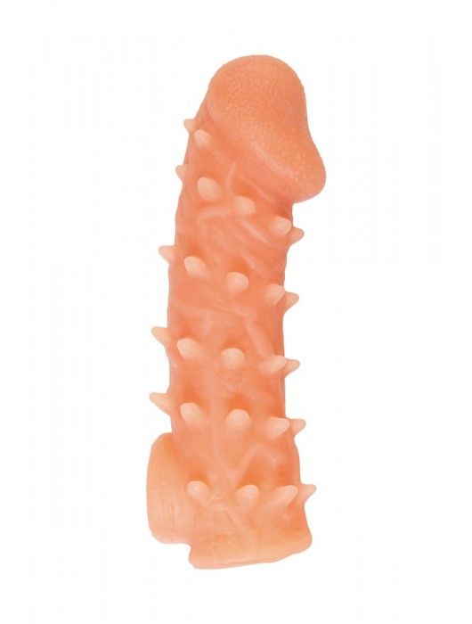 Телесная закрытая насадка с пупырышками Cock Sleeve Size L - 17,6 см. - KOKOS - в Благовещенске купить с доставкой