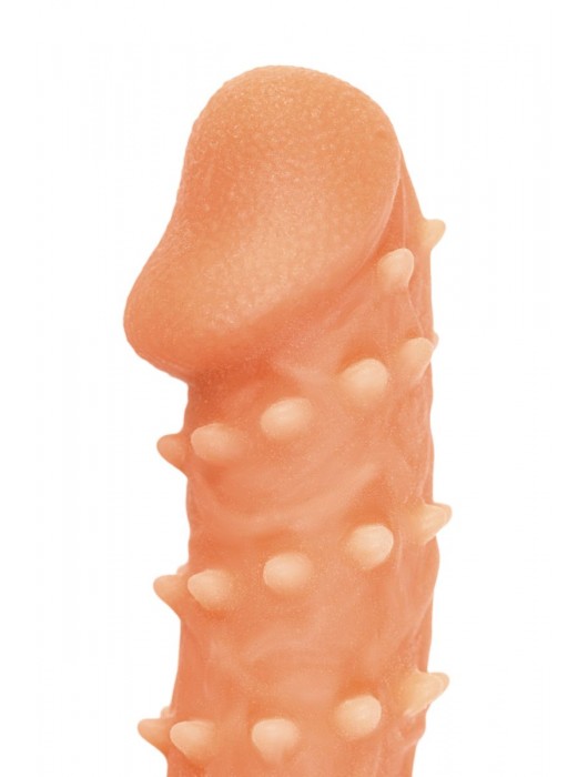 Телесная закрытая насадка с пупырышками Cock Sleeve Size L - 17,6 см. - KOKOS - в Благовещенске купить с доставкой