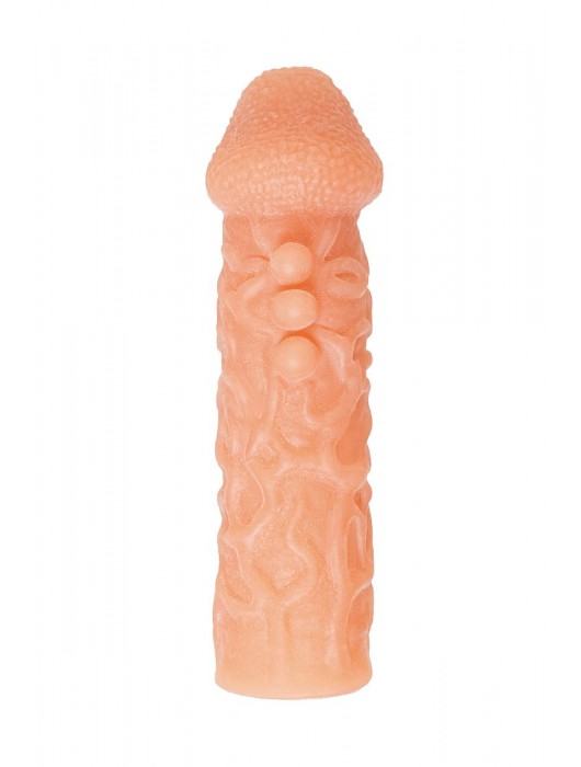 Телесная закрытая насадка с шершавой головкой Cock Sleeve Size S - 13,8 см. - KOKOS - в Благовещенске купить с доставкой