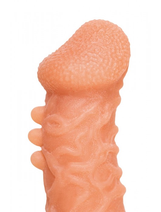 Телесная закрытая насадка с шершавой головкой Cock Sleeve Size S - 13,8 см. - KOKOS - в Благовещенске купить с доставкой