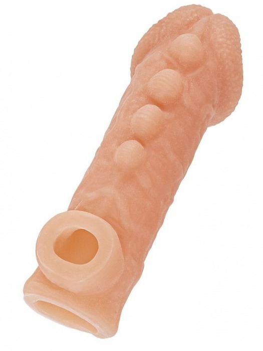 Телесная закрытая насадка с шишечками Cock Sleeve Size S - 13,8 см. - KOKOS - в Благовещенске купить с доставкой