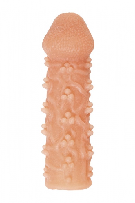 Телесная закрытая насадка с пучками шишечек Cock Sleeve Size M - 15,6 см. - KOKOS - в Благовещенске купить с доставкой