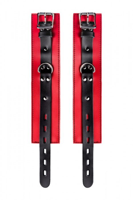 Красно-черные оковы на ноги из кожи - ToyFa - купить с доставкой в Благовещенске