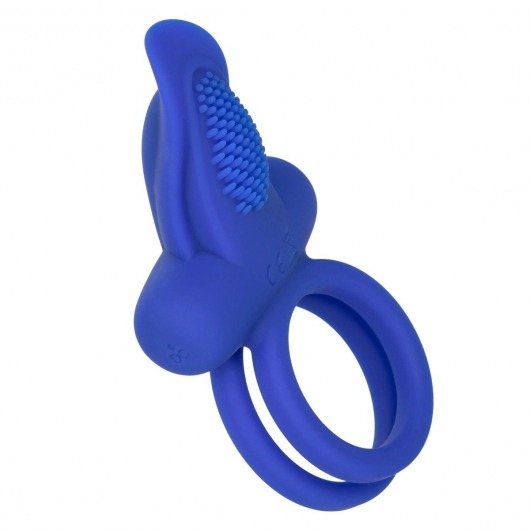 Синее перезаряжаемое эрекционное кольцо Silicone Rechargeable Dual Pleaser Enhancer - California Exotic Novelties - в Благовещенске купить с доставкой