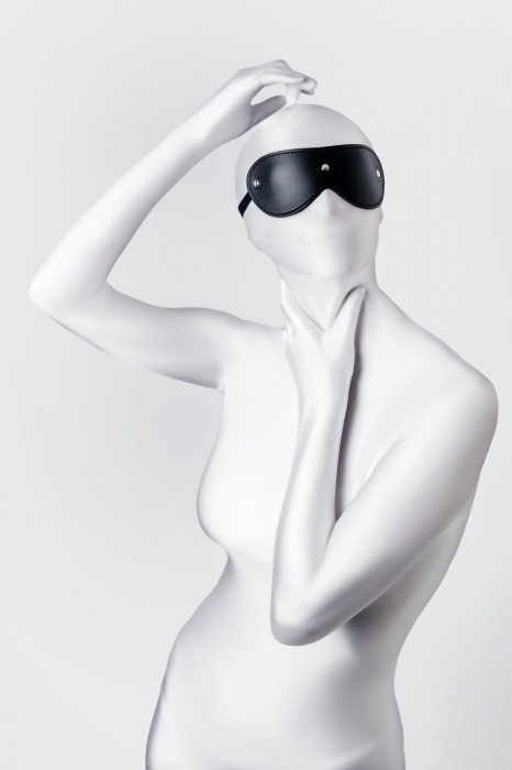 Черная кожаная маска Anonymo с мягким подкладом - ToyFa - купить с доставкой в Благовещенске