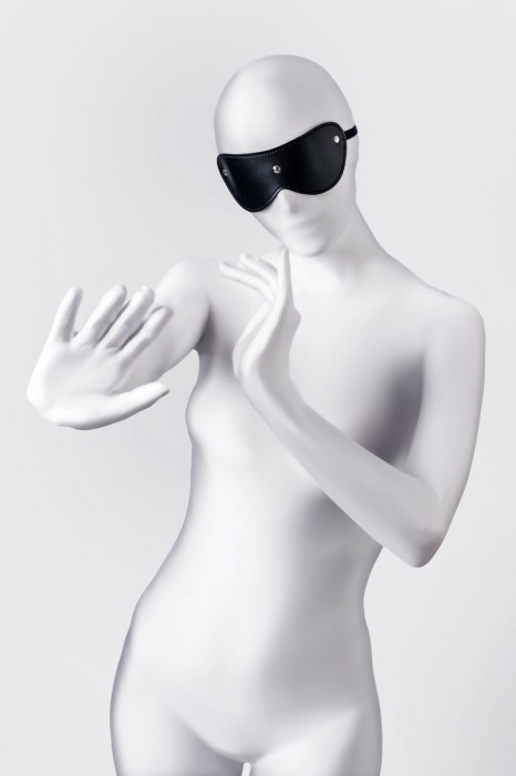 Черная кожаная маска Anonymo с мягким подкладом - ToyFa - купить с доставкой в Благовещенске