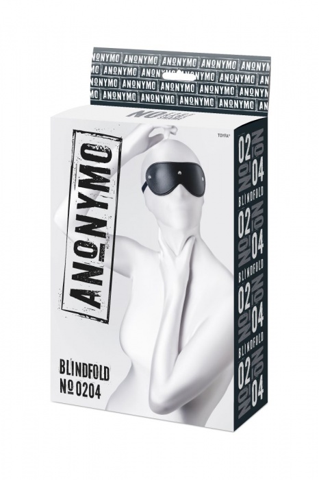 Черная кожаная маска Anonymo с мягким подкладом - ToyFa - купить с доставкой в Благовещенске