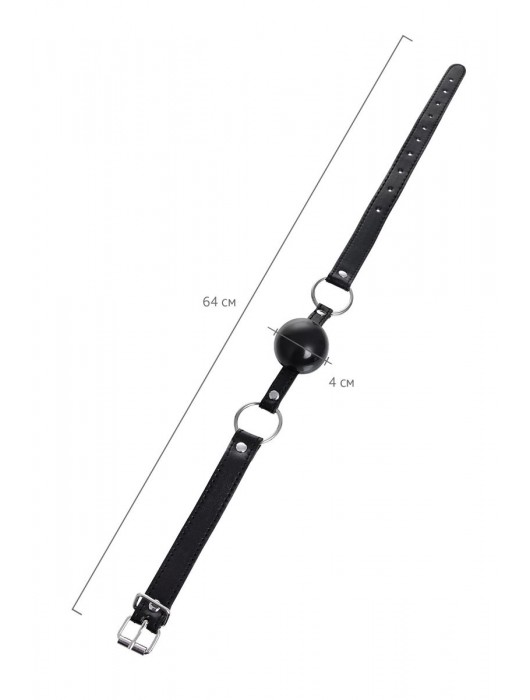 Черный кляп-шар на кожаных ремешках Anonymo - ToyFa - купить с доставкой в Благовещенске