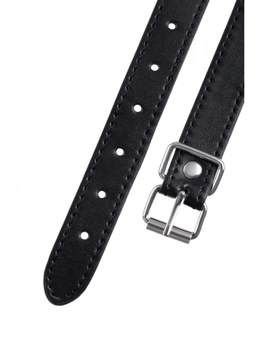 Черный кляп-шар на кожаных ремешках Anonymo - ToyFa - купить с доставкой в Благовещенске