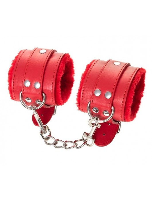 Красные наручники Anonymo из искусственной кожи - ToyFa - купить с доставкой в Благовещенске