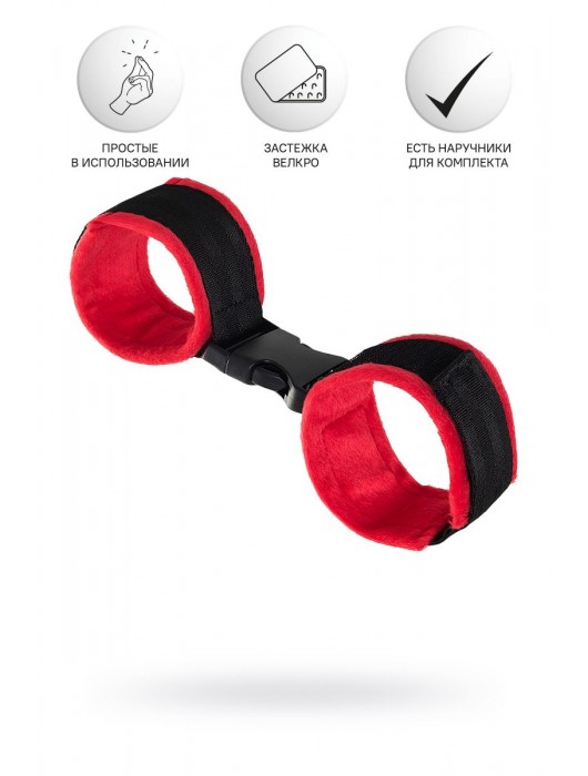 Красно-черные велюровые оковы Anonymo - ToyFa - купить с доставкой в Благовещенске