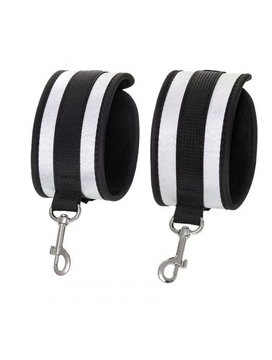 Серебристо-черные наручники Anonymo - ToyFa - купить с доставкой в Благовещенске