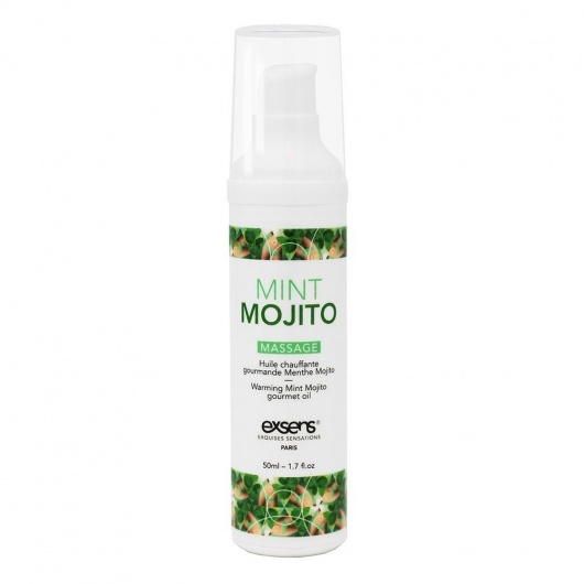 Разогревающее массажное масло с ароматом мохито Gourmet Mint Mojito - 50 мл. - Exsens - купить с доставкой в Благовещенске