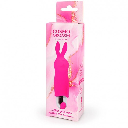 Розовый вибромассажёр в форме зайчика - 12,5 см. - Cosmo