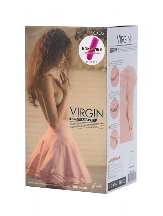 Мастурбатор-вагина Virgin с вибрацией - KOKOS - в Благовещенске купить с доставкой