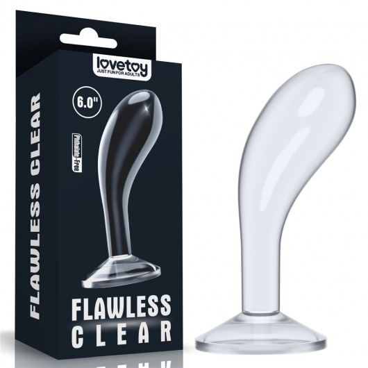 Прозрачный стимулятор простаты Flawless Clear Prostate Plug - 15 см. - Lovetoy - в Благовещенске купить с доставкой