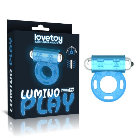 Голубое, светящееся в темноте эрекционное виброкольцо Lumino Play Vibrating Penis Ring - Lovetoy - в Благовещенске купить с доставкой