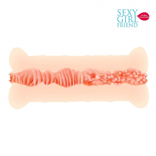 Телесный вибромастурбатор-вагина с комплектом эрекционных колец - Bior toys - в Благовещенске купить с доставкой